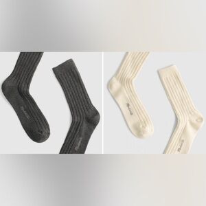 NWT MADEWELL (2 pack) Ribbed Crew Socks size men’s one size